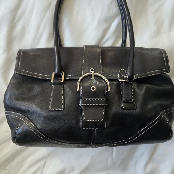 Coach Soho Flap Satchel Leather Shoulder Bag - Picture 1 of 14